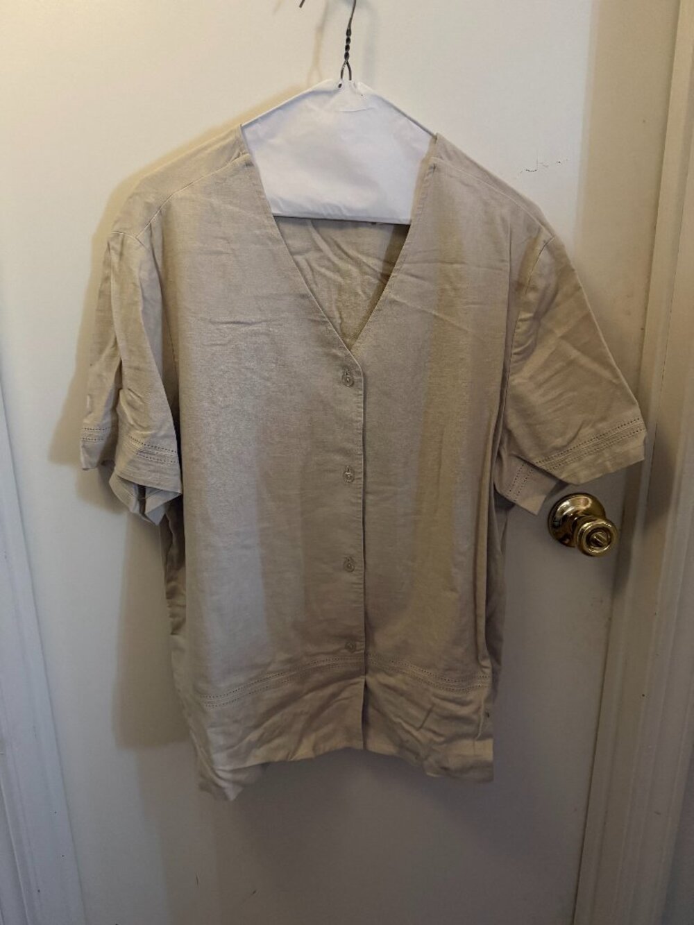 Kathy Lee Beige Blouse W XL